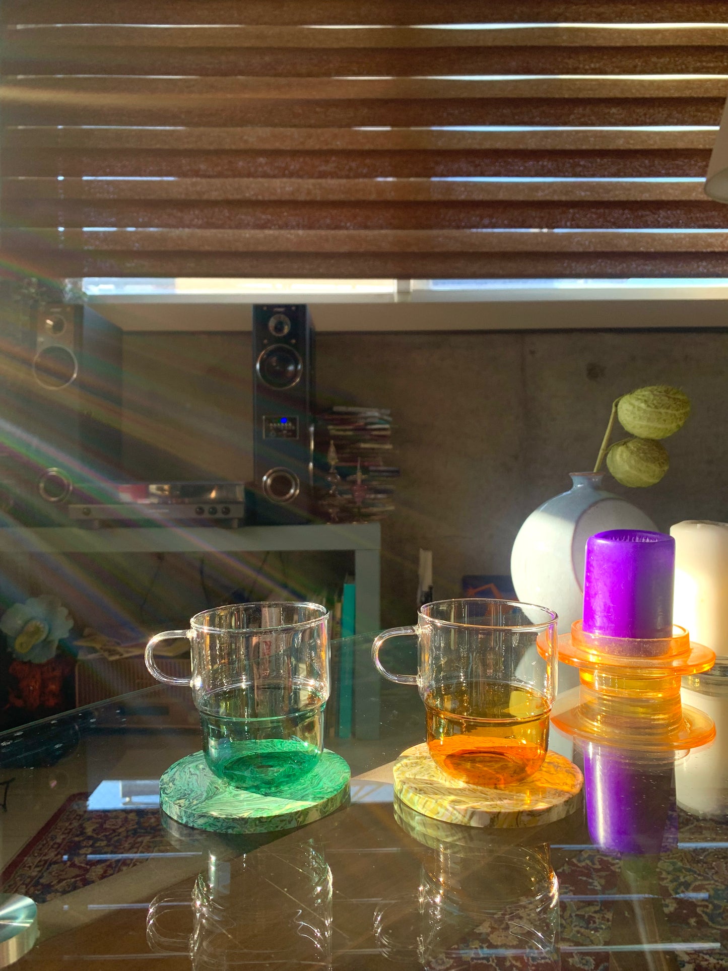 Pair of glass mugs