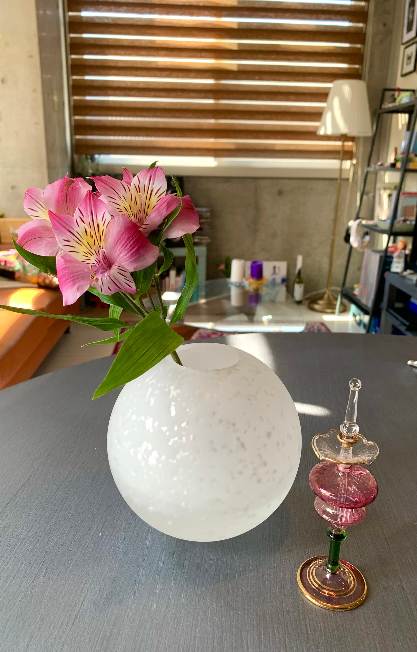 White ball vase