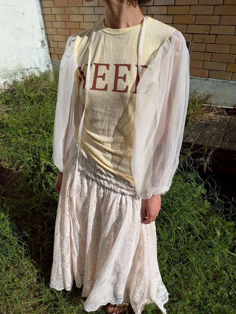 Up cycling dress : Beige