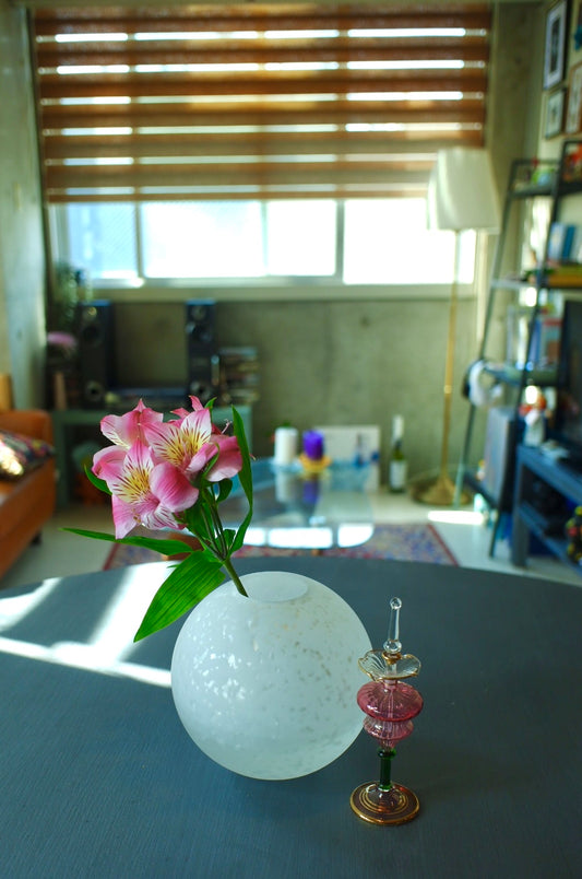 White ball vase
