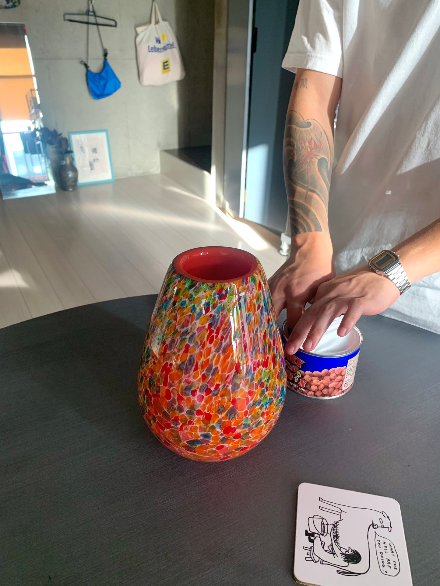 Multicoloured flower vase