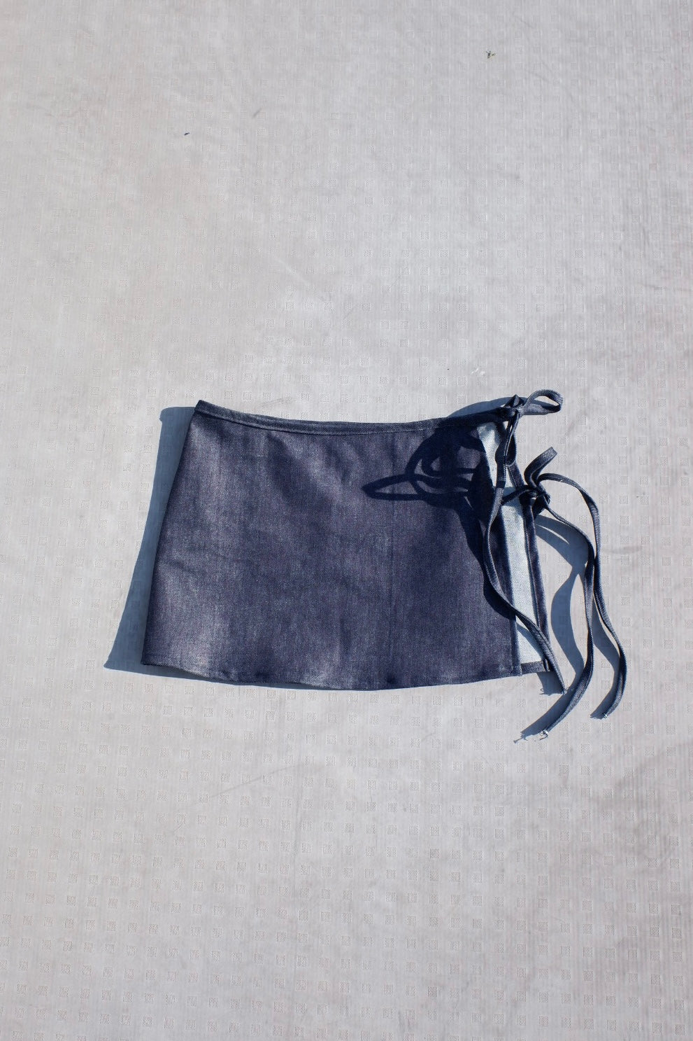 Wrapped denim skirt