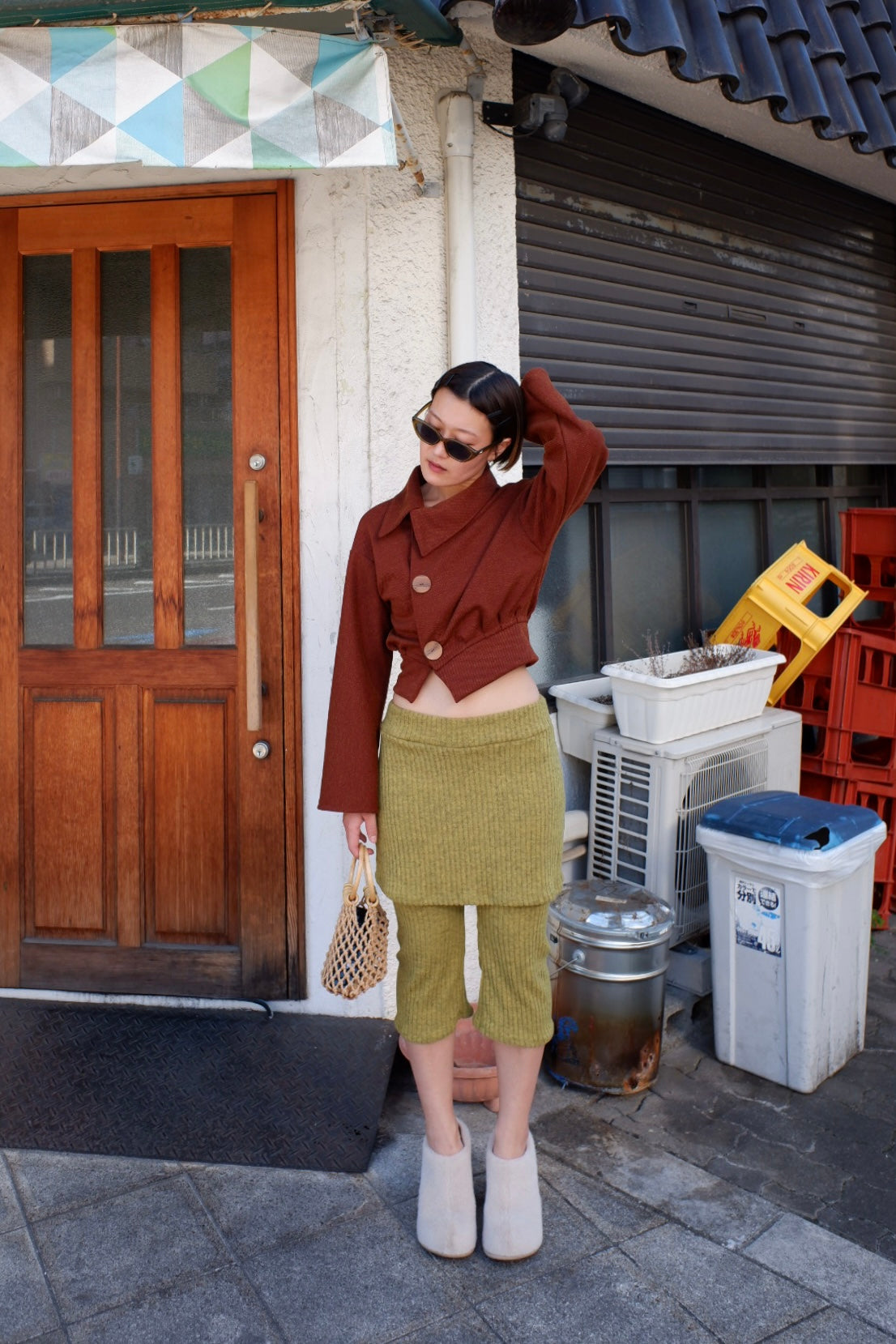 Unevenly jacquard top