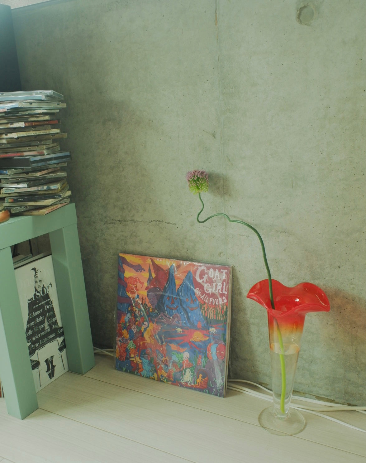 Orange flower vase