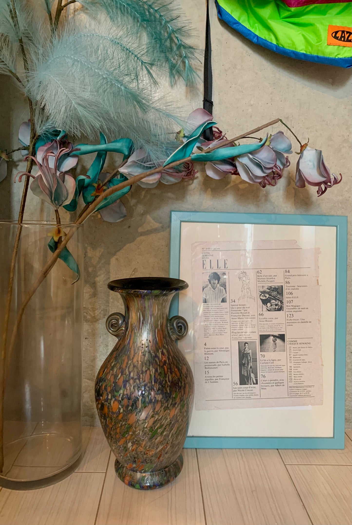 Marbled glass pots
