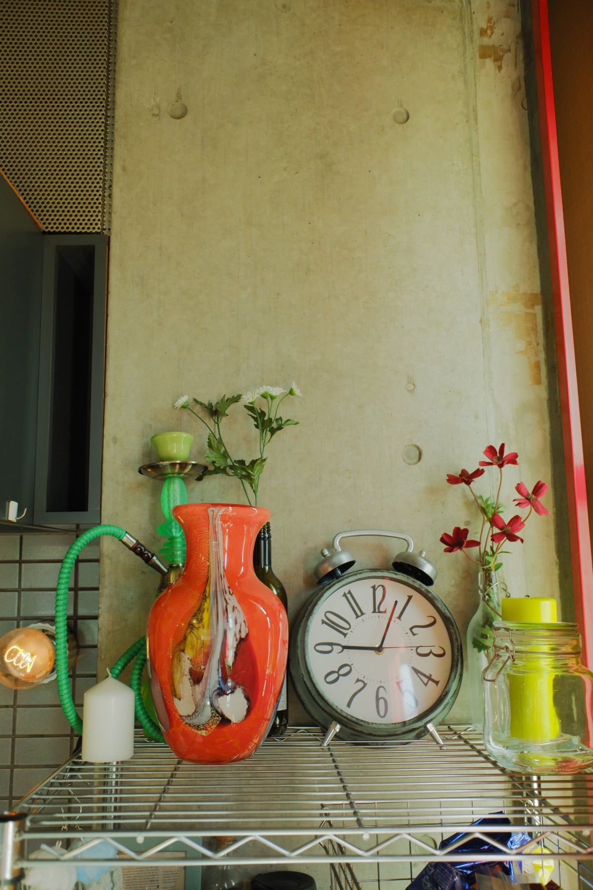 Orange marble pot