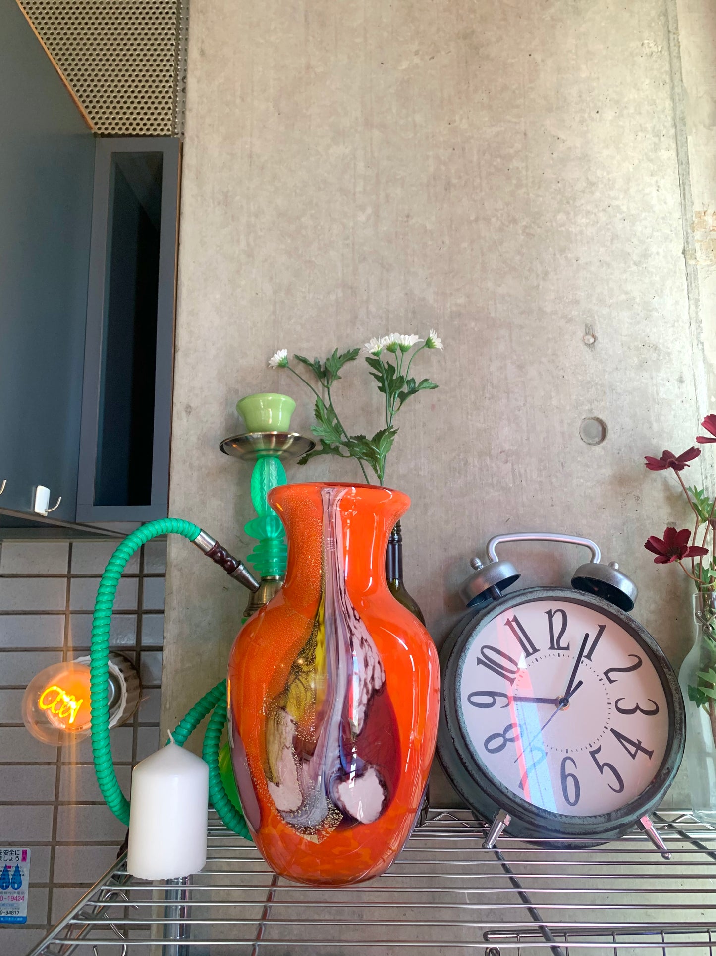 Orange marble pot