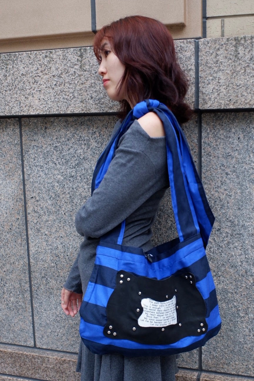 Blue striped bag