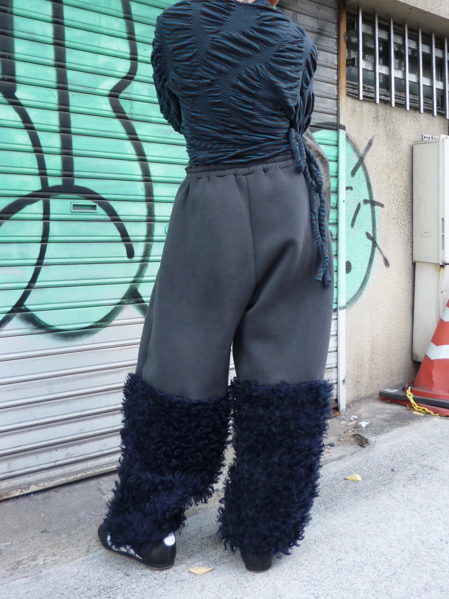 Fur sweatpants