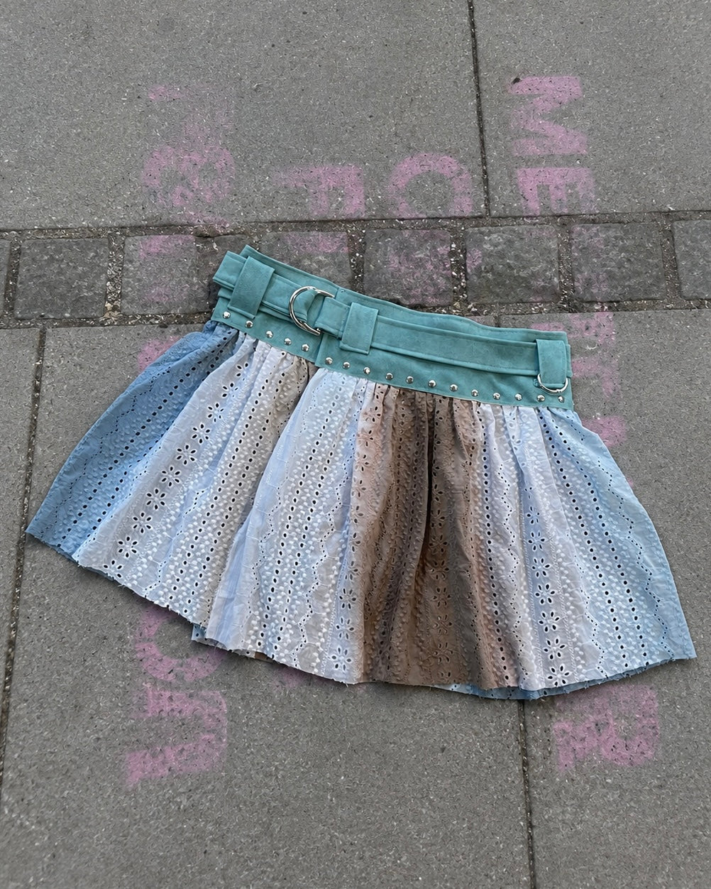 Dr.Lily collab belt skirt : Turquoise