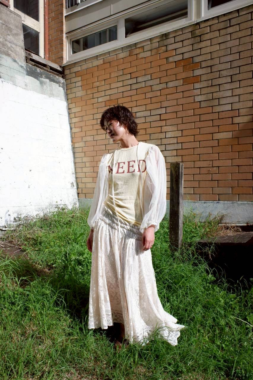 Up cycling dress : Beige