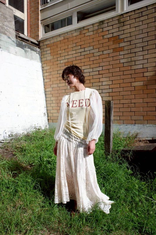 Up cycling dress : Beige