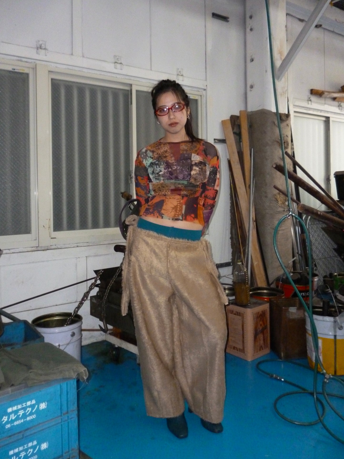 Side open trousers : Fur