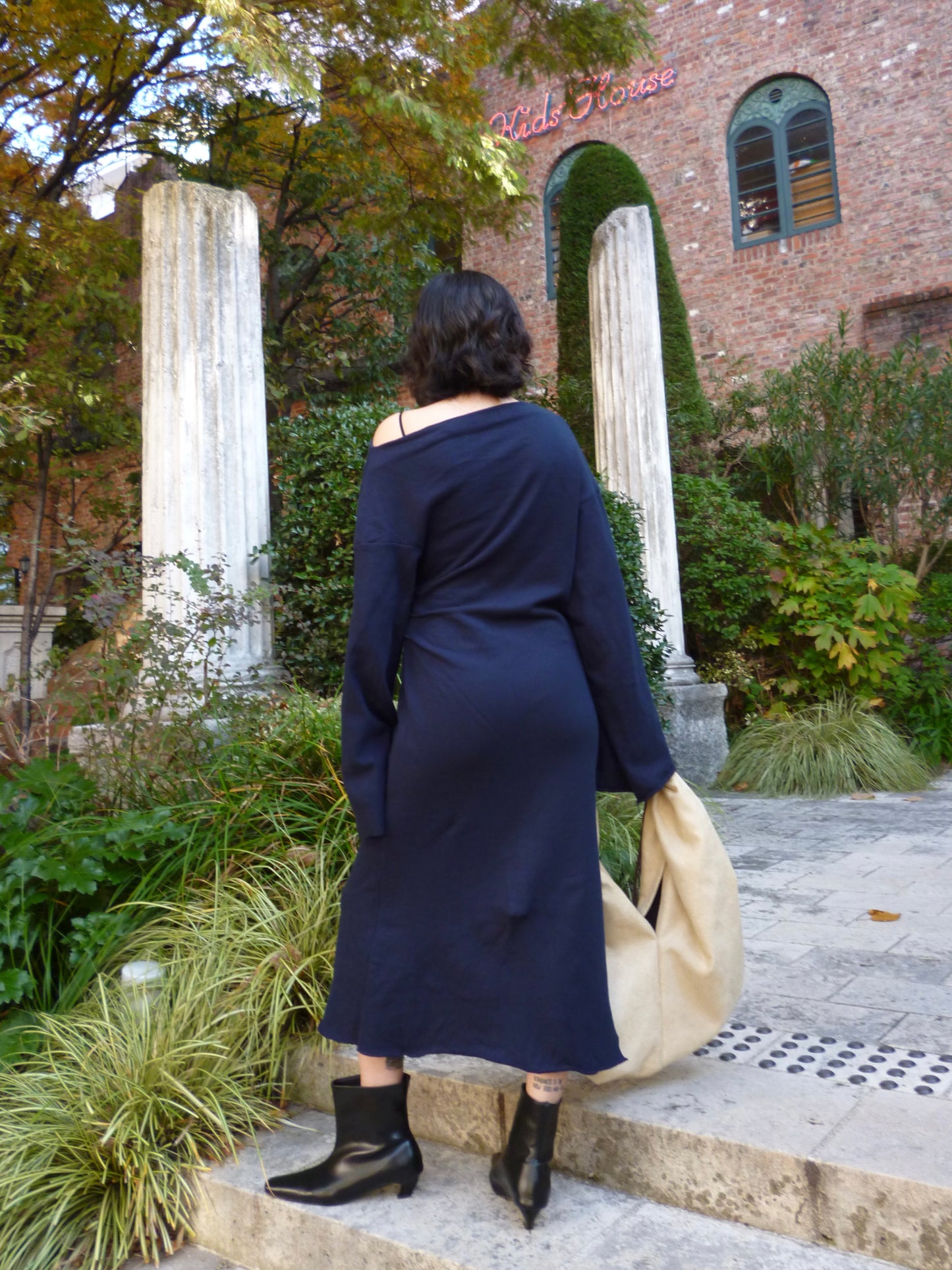 Off shoulder jersey dress