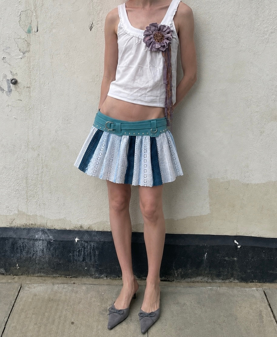 Dr.Lily collab belt skirt : Aqua