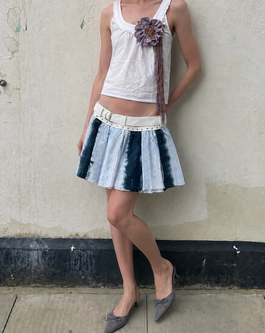Dr.Lily collab belt skirt : White