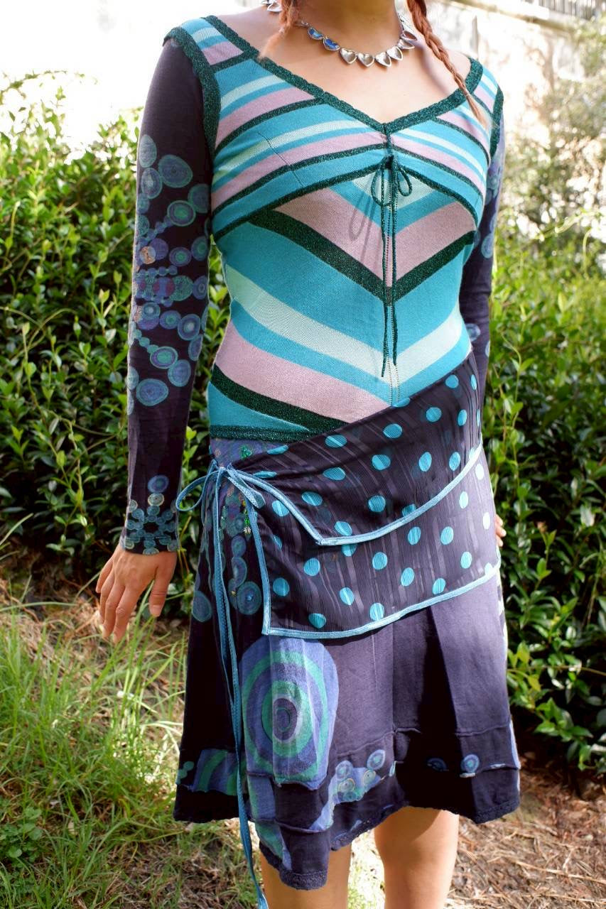 Up cycling dress : Blue
