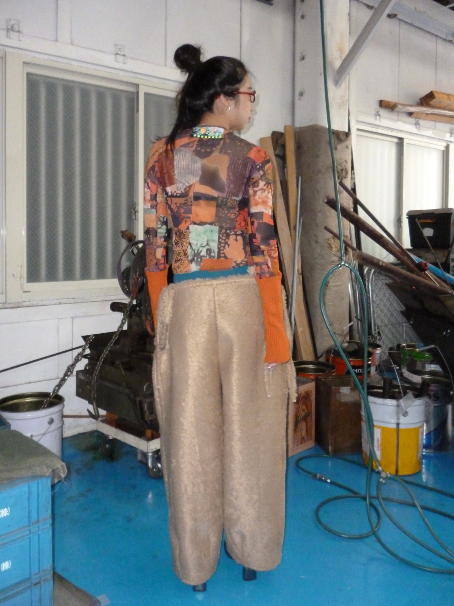 Side open trousers : Fur