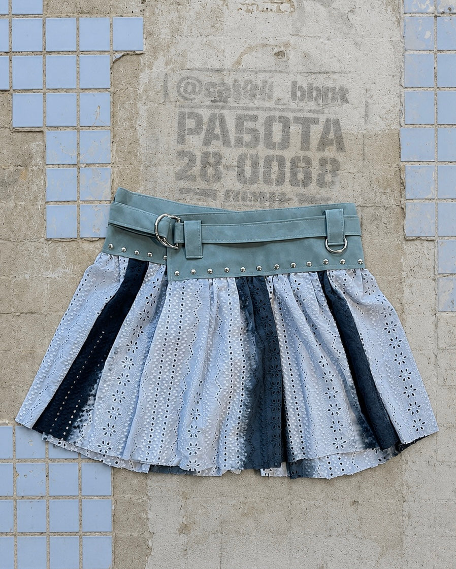 Dr.Lily collab belt skirt : Aqua