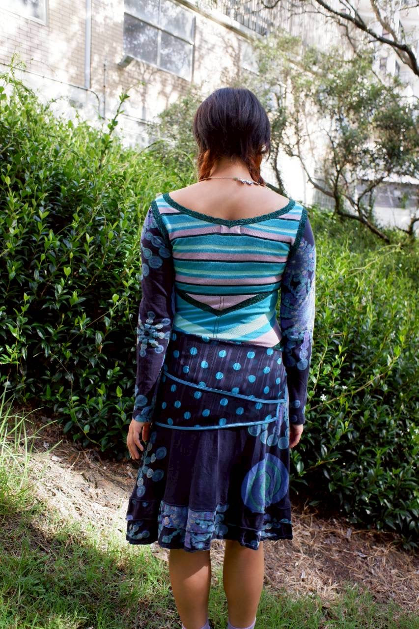 Up cycling dress : Blue