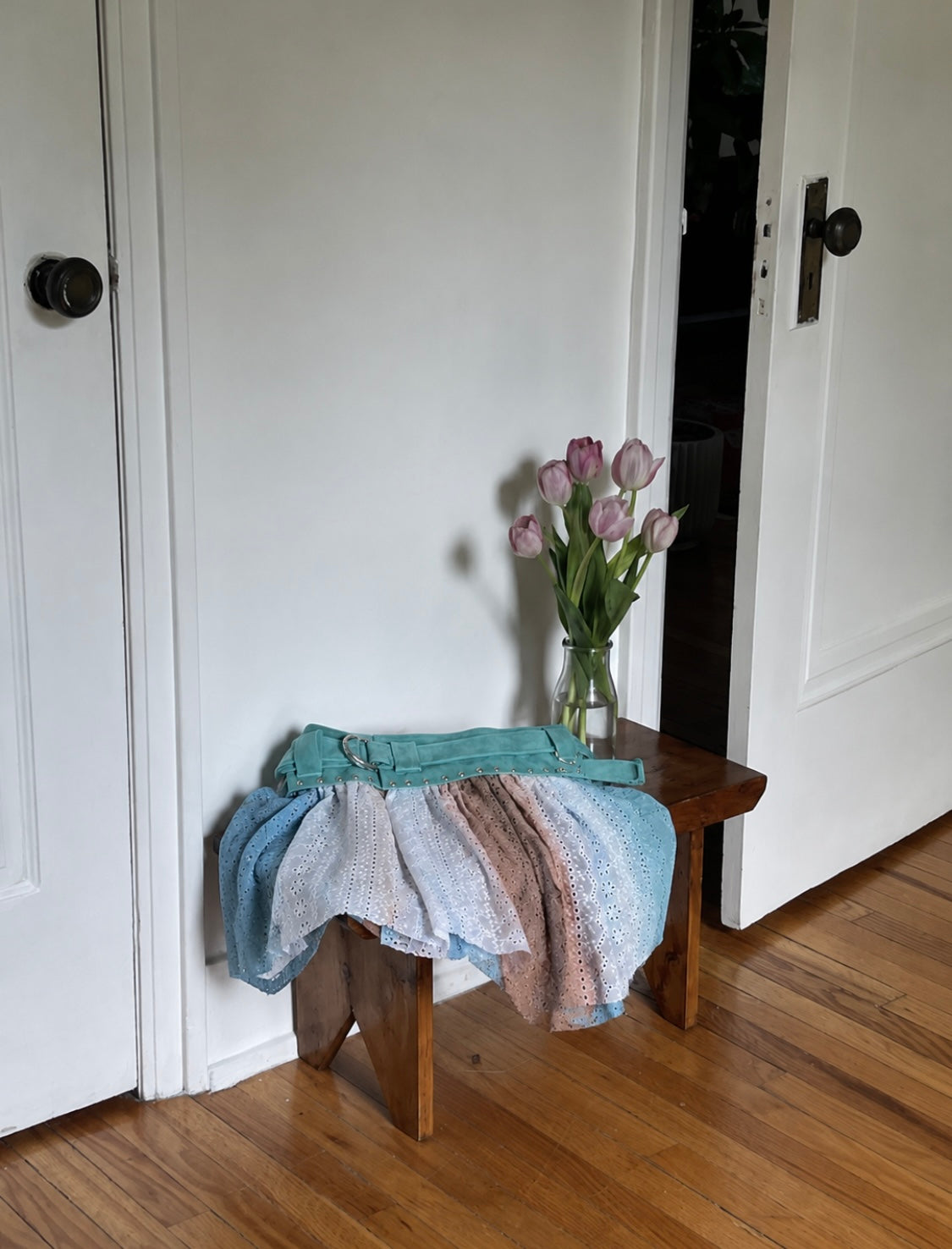 Dr.Lily collab belt skirt : Turquoise