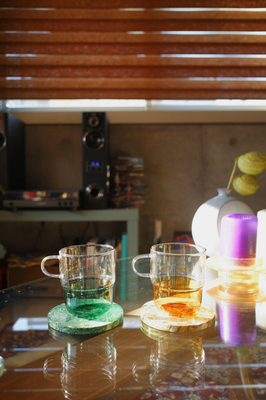 Pair of glass mugs