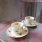 Green floral cup and saucer