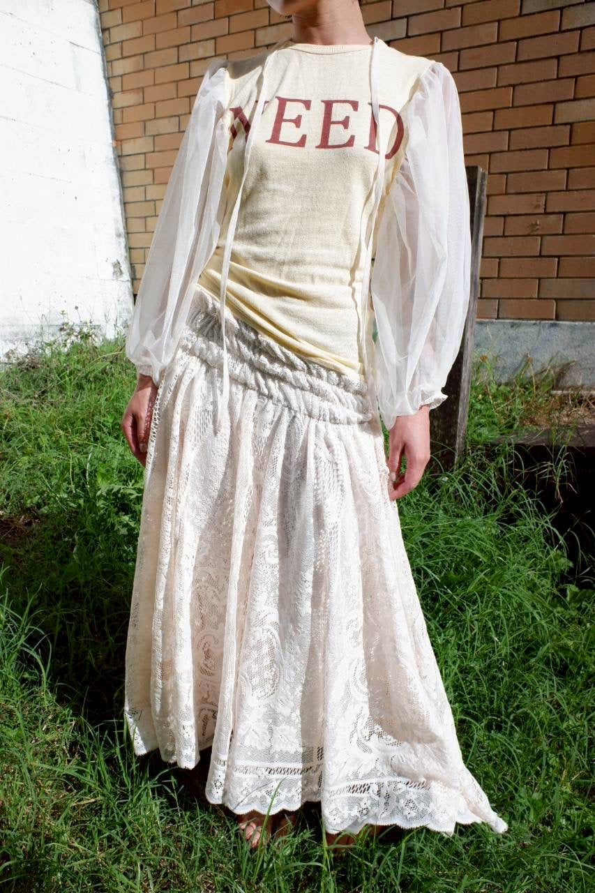 Up cycling dress : Beige