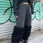 Fur sweatpants