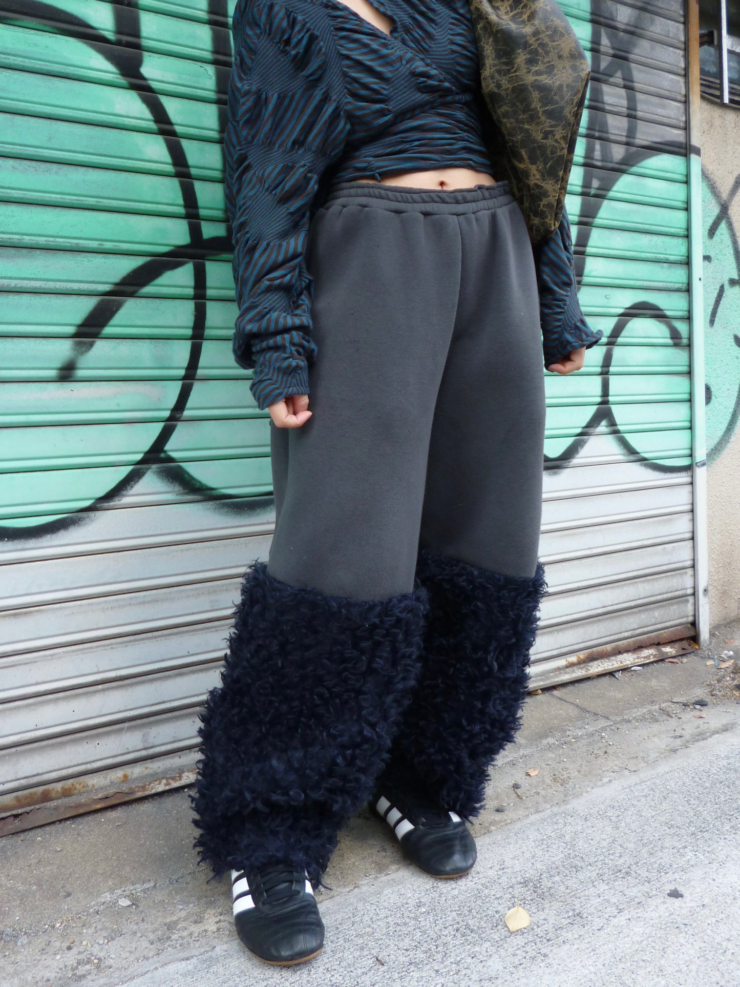 Fur sweatpants