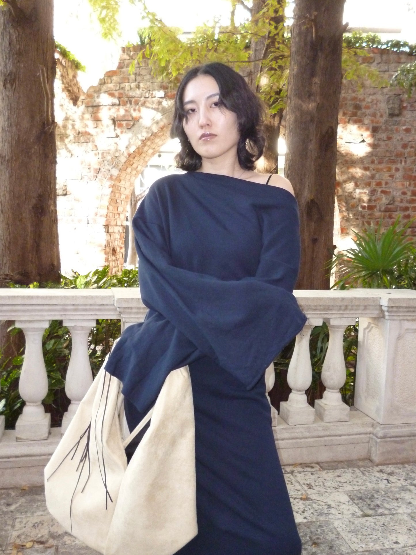 Off shoulder jersey dress