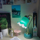 Green glass table lamps