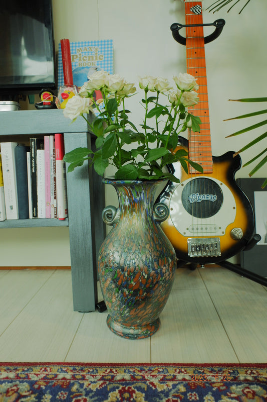 Marbled glass pots