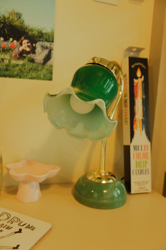 Green glass table lamps