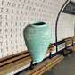Marbled light blue vase